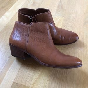 Leather zip booties